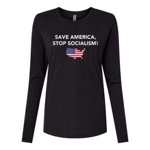 Save America Stop Socialism Womens Cotton Relaxed Long Sleeve T-Shirt