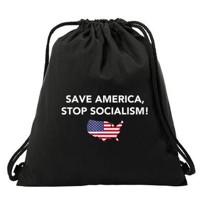 Save America Stop Socialism Drawstring Bag