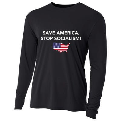 Save America Stop Socialism Cooling Performance Long Sleeve Crew