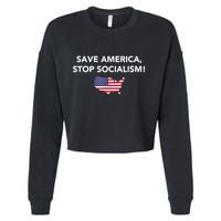 Save America Stop Socialism Cropped Pullover Crew