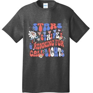 Stars And Stripes Running For Call Lights 4th Of July Nurse T-Shirt