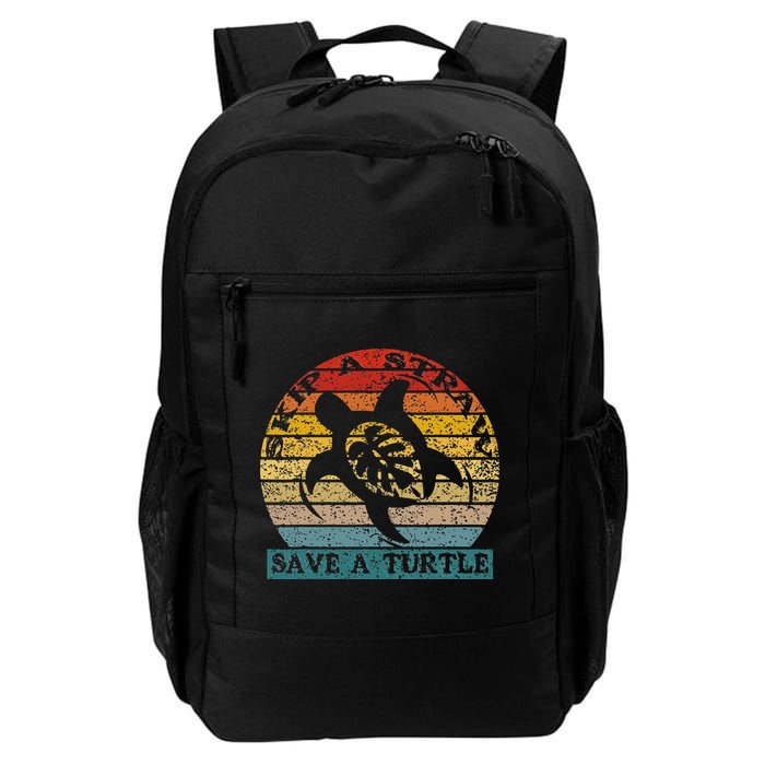 Skip A Straw Save A Turtle Vintage Retro Save A Turtle Daily Commute Backpack