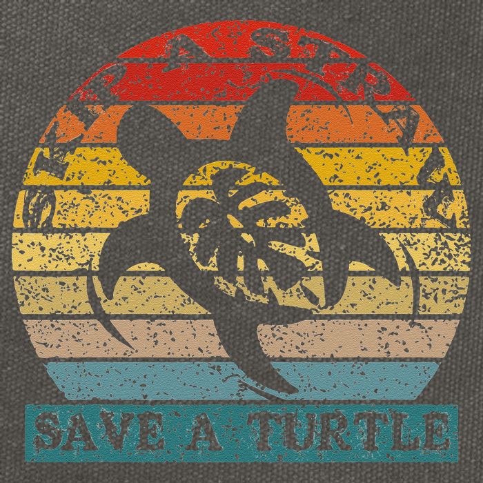 Skip A Straw Save A Turtle Vintage Retro Save A Turtle Cotton Canvas Backpack