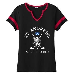 St. Andrews Scotland Golf Fan Ladies Halftime Notch Neck Tee