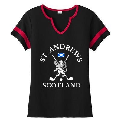 St. Andrews Scotland Golf Fan Ladies Halftime Notch Neck Tee