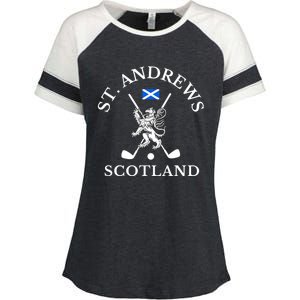 St. Andrews Scotland Golf Fan Enza Ladies Jersey Colorblock Tee