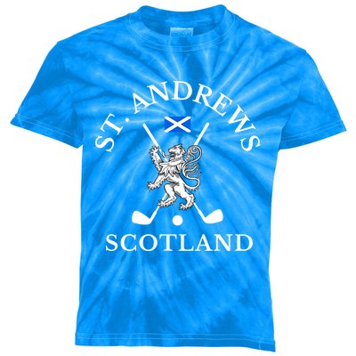 St. Andrews Scotland Golf Fan Kids Tie-Dye T-Shirt