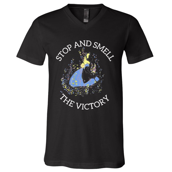 Stop And Smell The Victory Matching Team V-Neck T-Shirt