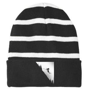 Ski Apparel Skiing Skier Ski Striped Beanie with Solid Band