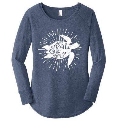 Skip A Straw Save A Turtle Ecofriendly Cool Gift Women's Perfect Tri Tunic Long Sleeve Shirt