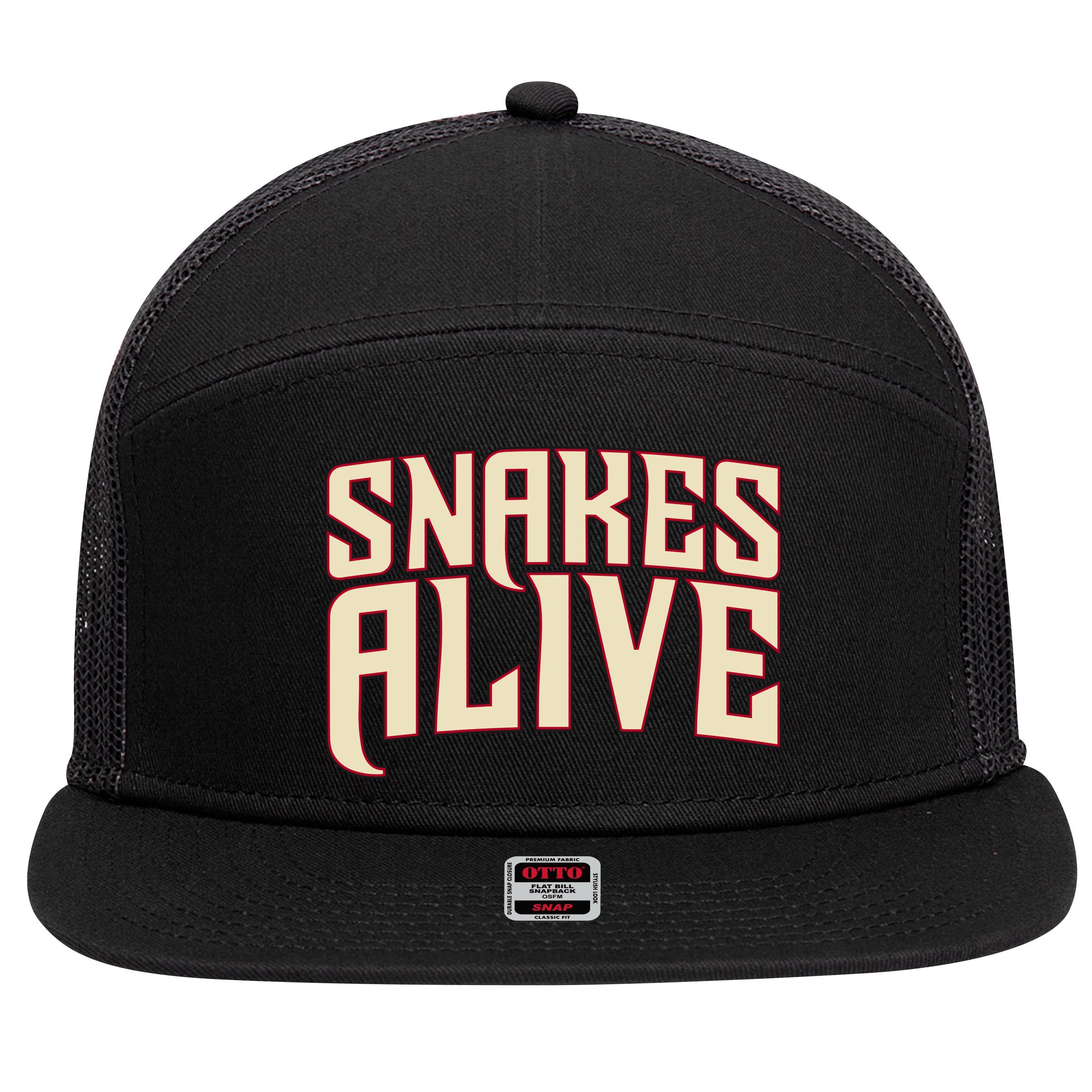 Snakes Alive 7 Panel Mesh Trucker Snapback Hat