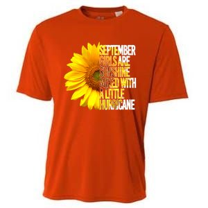 September Are Sunshine Mixed Hurricane Sunflower Funny Gift Cooling Performance Crew T-Shirt