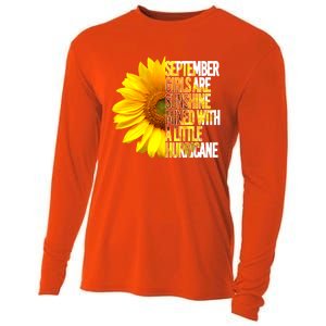 September Are Sunshine Mixed Hurricane Sunflower Funny Gift Cooling Performance Long Sleeve Crew