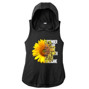 September Are Sunshine Mixed Hurricane Sunflower Funny Gift Ladies PosiCharge Tri-Blend Wicking Draft Hoodie Tank