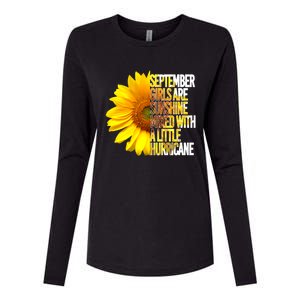 September Are Sunshine Mixed Hurricane Sunflower Funny Gift Womens Cotton Relaxed Long Sleeve T-Shirt