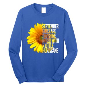 September Are Sunshine Mixed Hurricane Sunflower Funny Gift Long Sleeve Shirt