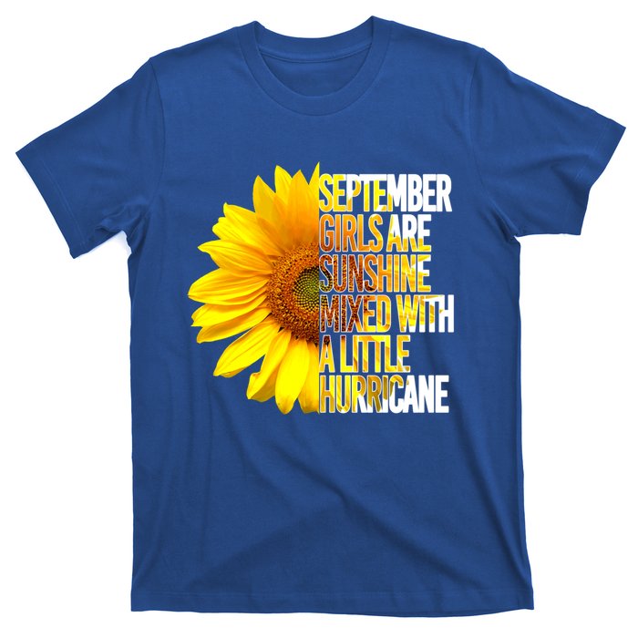 September Are Sunshine Mixed Hurricane Sunflower Funny Gift T-Shirt