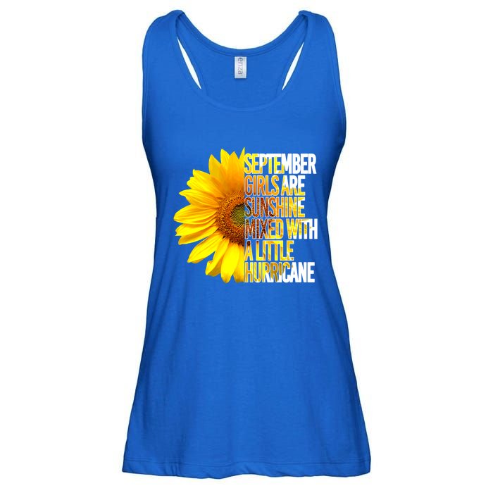 September Are Sunshine Mixed Hurricane Sunflower Funny Gift Ladies Essential Flowy Tank