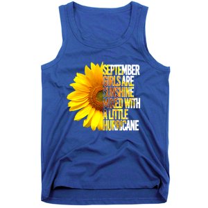 September Are Sunshine Mixed Hurricane Sunflower Funny Gift Tank Top