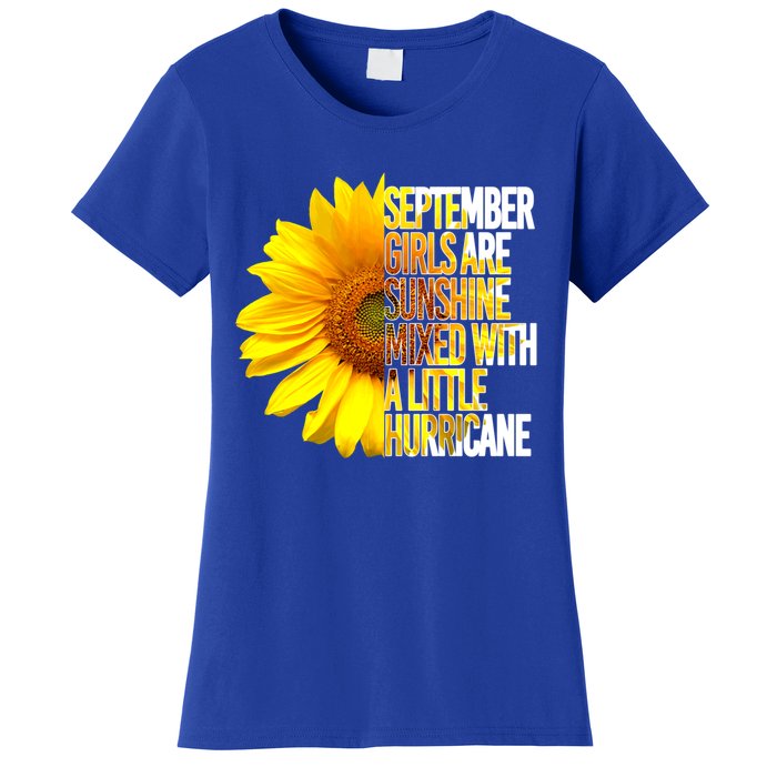 September Are Sunshine Mixed Hurricane Sunflower Funny Gift Women's T-Shirt