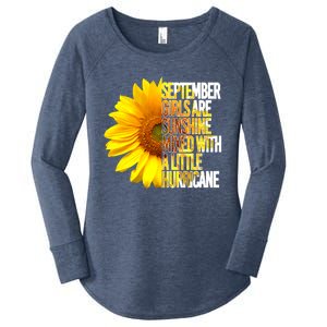 September Are Sunshine Mixed Hurricane Sunflower Funny Gift Women's Perfect Tri Tunic Long Sleeve Shirt