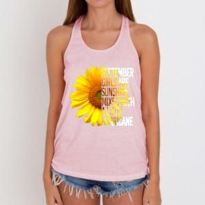 September Are Sunshine Mixed Hurricane Sunflower Funny Gift Women's Knotted Racerback Tank