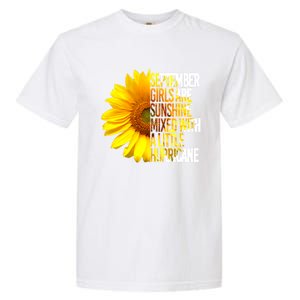 September Are Sunshine Mixed Hurricane Sunflower Funny Gift Garment-Dyed Heavyweight T-Shirt