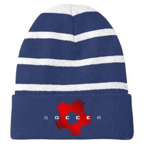 Soccer Apparel Soccer Striped Beanie with Solid Band