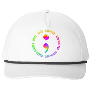 Suicide Awareness Semi Colon Support Snapback Five-Panel Rope Hat