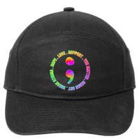 Suicide Awareness Semi Colon Support 7-Panel Snapback Hat