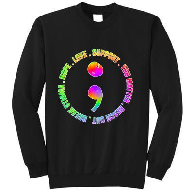 Suicide Awareness Semi Colon Support Tall Sweatshirt