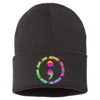 Suicide Awareness Semi Colon Support Sustainable Knit Beanie