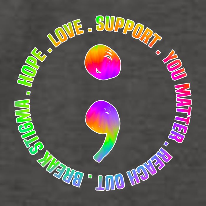Suicide Awareness Semi Colon Support Vector Backpack