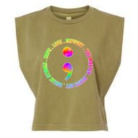 Suicide Awareness Semi Colon Support Garment-Dyed Women's Muscle Tee