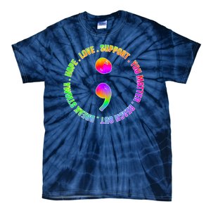 Suicide Awareness Semi Colon Support Tie-Dye T-Shirt