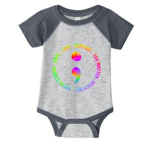 Suicide Awareness Semi Colon Support Infant Baby Jersey Bodysuit