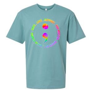 Suicide Awareness Semi Colon Support Sueded Cloud Jersey T-Shirt