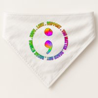 Suicide Awareness Semi Colon Support USA-Made Doggie Bandana