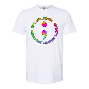 Suicide Awareness Semi Colon Support Softstyle CVC T-Shirt