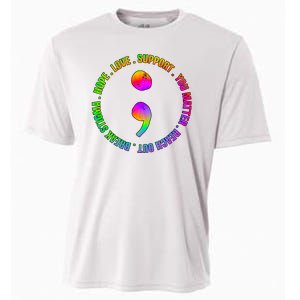 Suicide Awareness Semi Colon Support Cooling Performance Crew T-Shirt