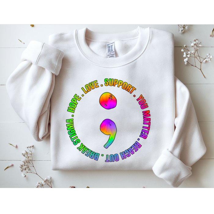 Suicide Awareness Semi Colon Support Sweatshirt