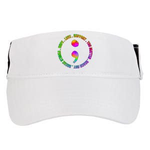 Suicide Awareness Semi Colon Support Adult Drive Performance Visor