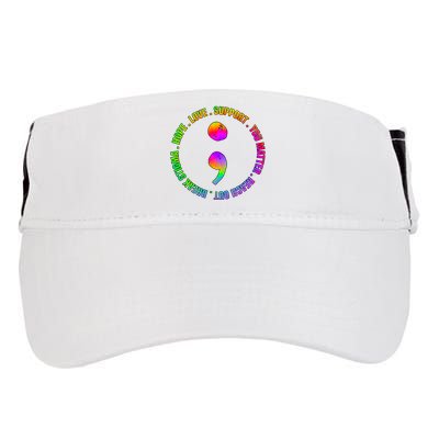 Suicide Awareness Semi Colon Support Adult Drive Performance Visor