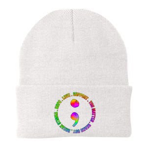 Suicide Awareness Semi Colon Support Knit Cap Winter Beanie