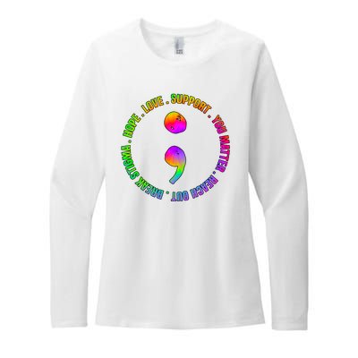 Suicide Awareness Semi Colon Support Womens CVC Long Sleeve Shirt