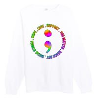 Suicide Awareness Semi Colon Support Premium Crewneck Sweatshirt