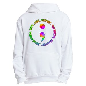 Suicide Awareness Semi Colon Support Urban Pullover Hoodie