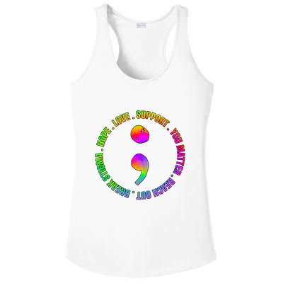 Suicide Awareness Semi Colon Support Ladies PosiCharge Competitor Racerback Tank