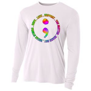 Suicide Awareness Semi Colon Support Cooling Performance Long Sleeve Crew