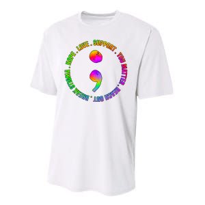 Suicide Awareness Semi Colon Support Performance Sprint T-Shirt